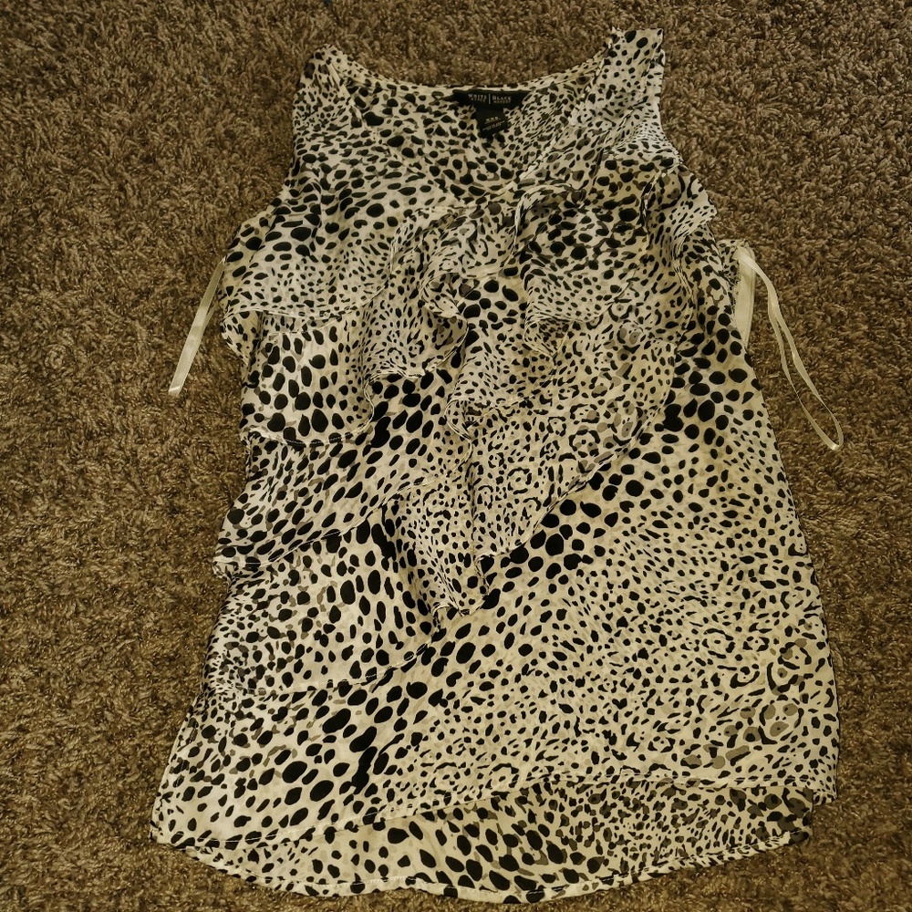 White House Black Market Leopard Print Blouse XXS